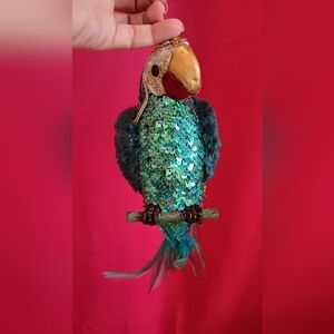 Artisian Sequin Parrot Ornament